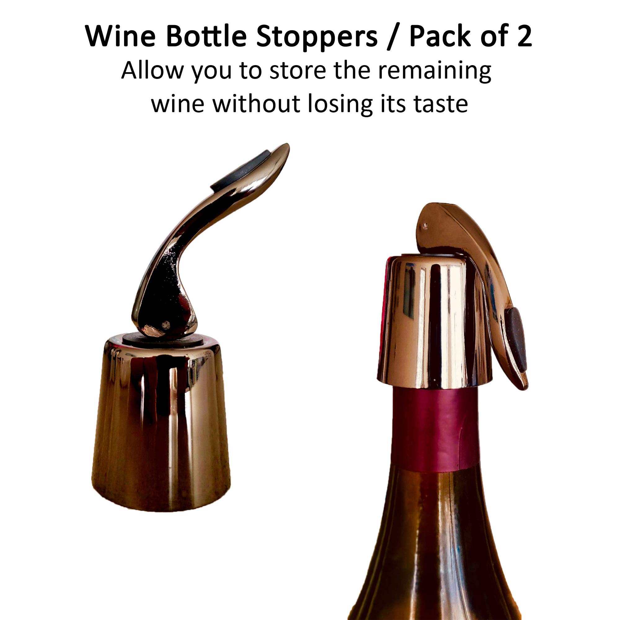VNSG Deluxe Wine Set⎮Wine Accessories⎮Set of 5 pieces (Foil Cutter, Wine Bottle Opener/Corkscrew, Wine Aerator, 2 Bottle Stoppers/Wine Preserver)⎮Wine Gift Set⎮House Warming Presents⎮Wine Opener Set