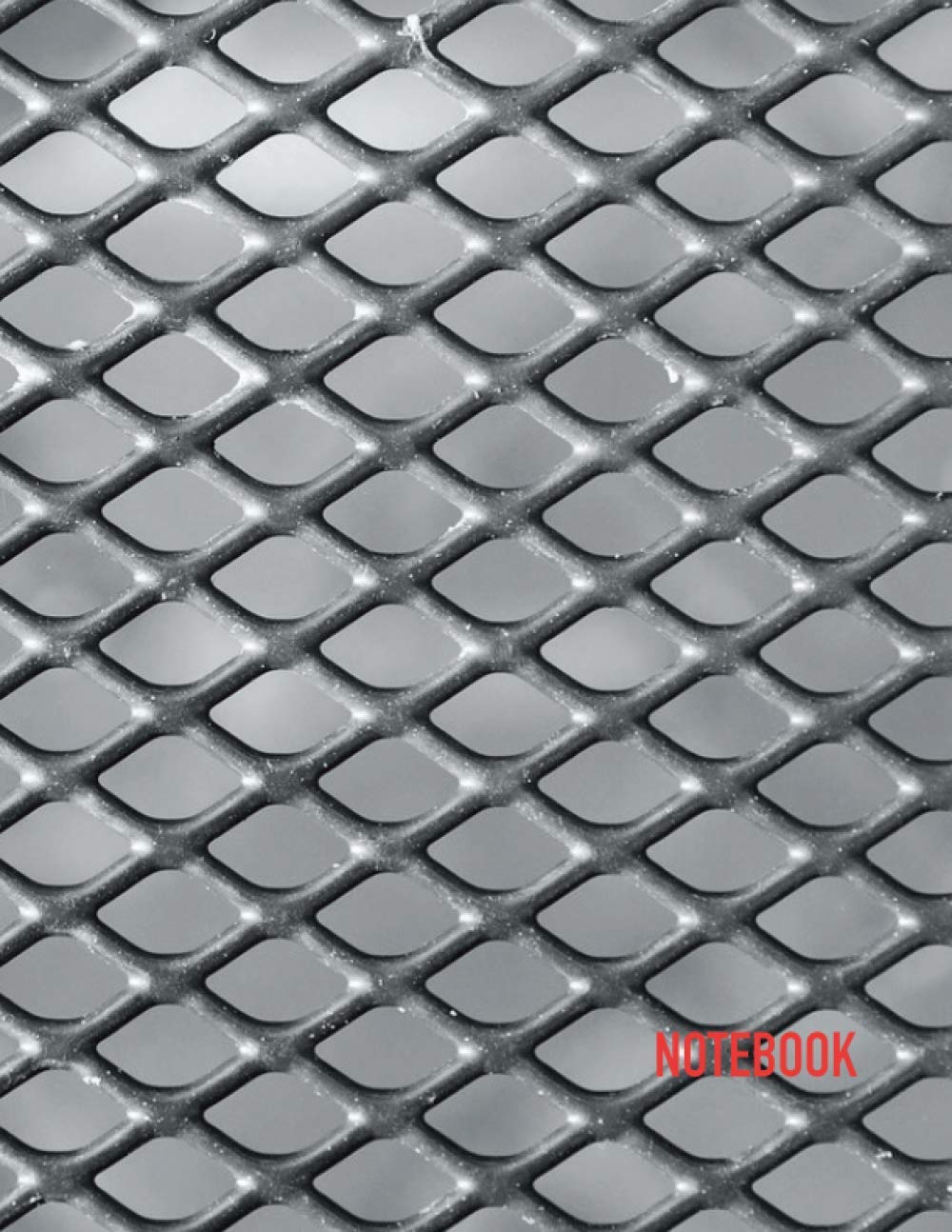 Notebook: Metal Grid Steel Embossed Style Cover Journal Cahier Large: 8.5 x 11 100 Lined Pages Notebook for Notes, Ideas, Sketches, Compositions, Observations