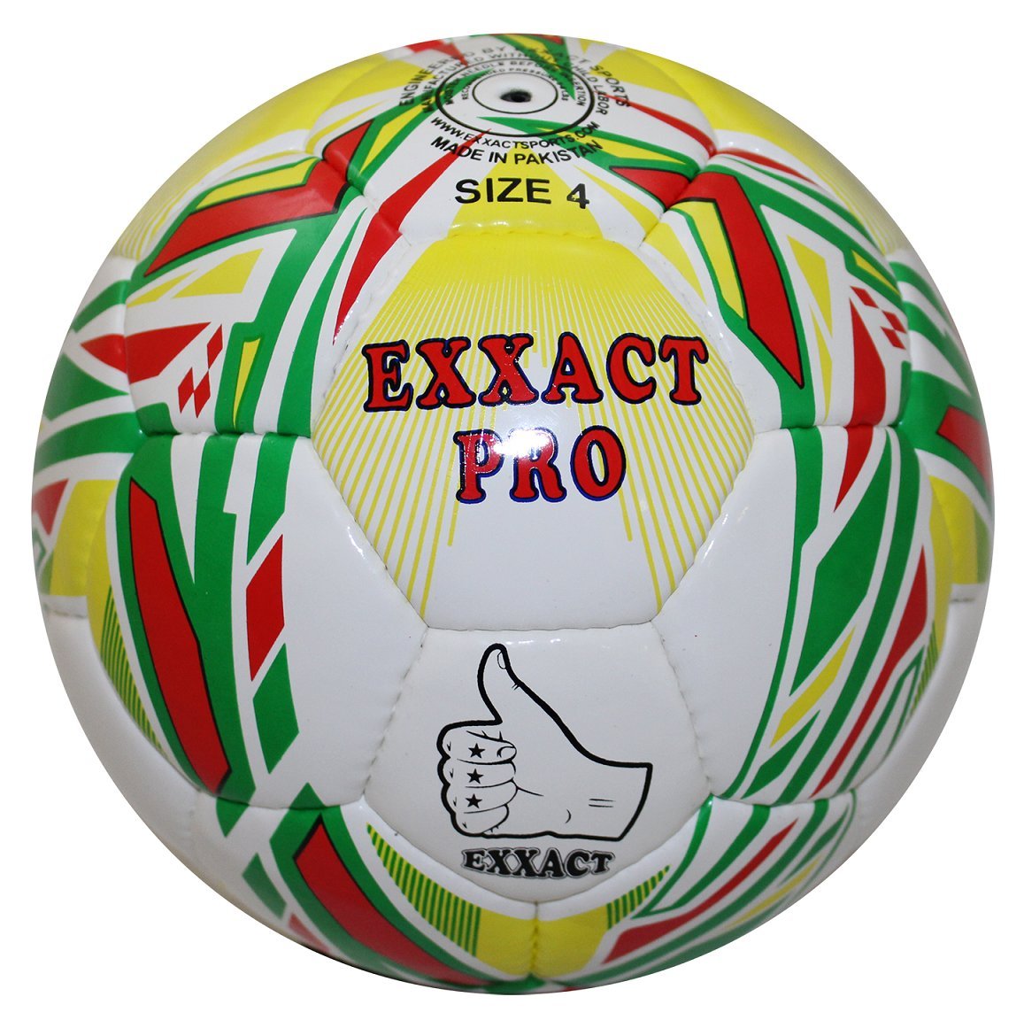 Exxact Stitchサッカートレーニングボール B077s58c3vsize 4 グリーン イエロー Pro Hand サッカーボール 宅送