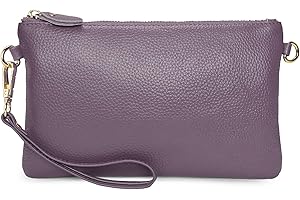 Uromee Wristlet Wallet Clutch Purses for Women Genuine Leather Crossbody Bag Handbag with Detachable Shoulder Chain