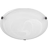 Capital Lighting 2822FF-AL Alan Modern White Faux Alabaster Glass Flush Mount Ceiling Light, 2-Light 120 Total Watts, 4" H x 