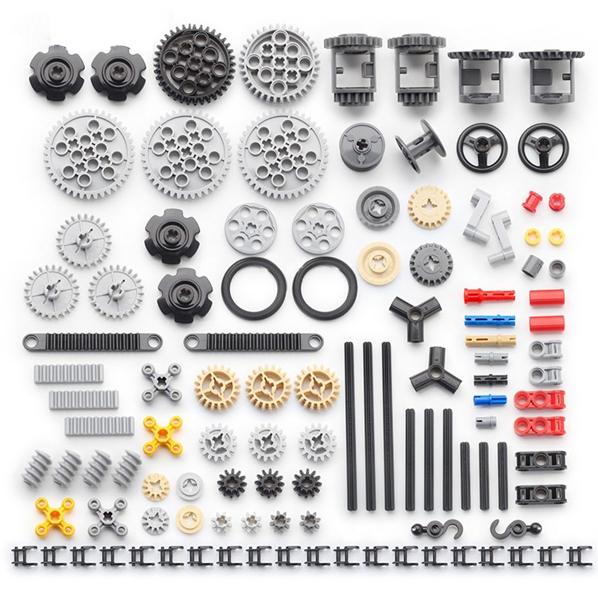 CENPEK Technic Spare Parts,116pcs Technic Gear Chain Link Connectors Bricks Sets,Replacement Parts Mechanical gear wheel axle pin Mixed Packing
