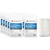 Dealmed Multi-Trauma Dressing - 12" x 30" Sterile Emergency Pad - 10 Count | Moisture Resistant Barrier, Individually Wrapped, For Burns Lacerations Fractures, Whole Body Use, Emergency First Aid