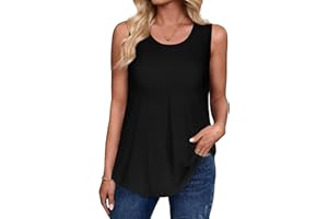 ADOREJOY Womens Tank Top Summer Sleeveless Shirts Casual Scoop Neck Basic Tees Loose Fit Tunic Blouse