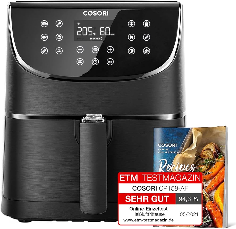 COSORI Air Fryer 5.5L 1700W CP158-AF Black with 11 Presets & 100 Recipes