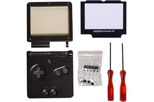 Timorn Full Parts Housing Shell Pack Replacement for GBA SP Gameboy Advance SP (Black Pack)