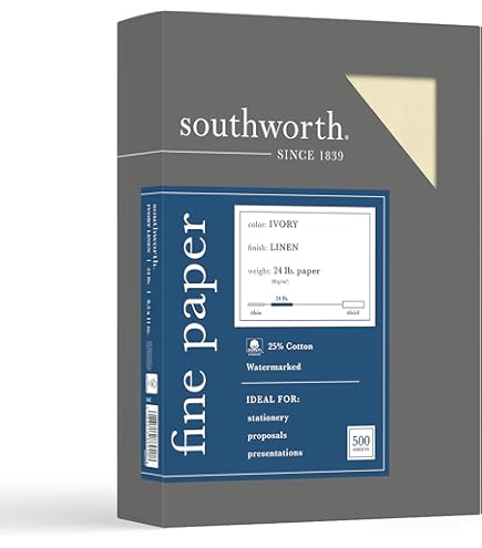 Amazon.com : Southworth J568C 25% Cotton Linen Business Paper 32