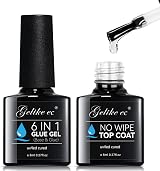 gelike ec 6 in 1 Nail Glue Gel Base Coat Top Coat Set 2x8ml Ultra Shine