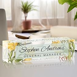 Name Plate for Desk Personalized Office Acrylic