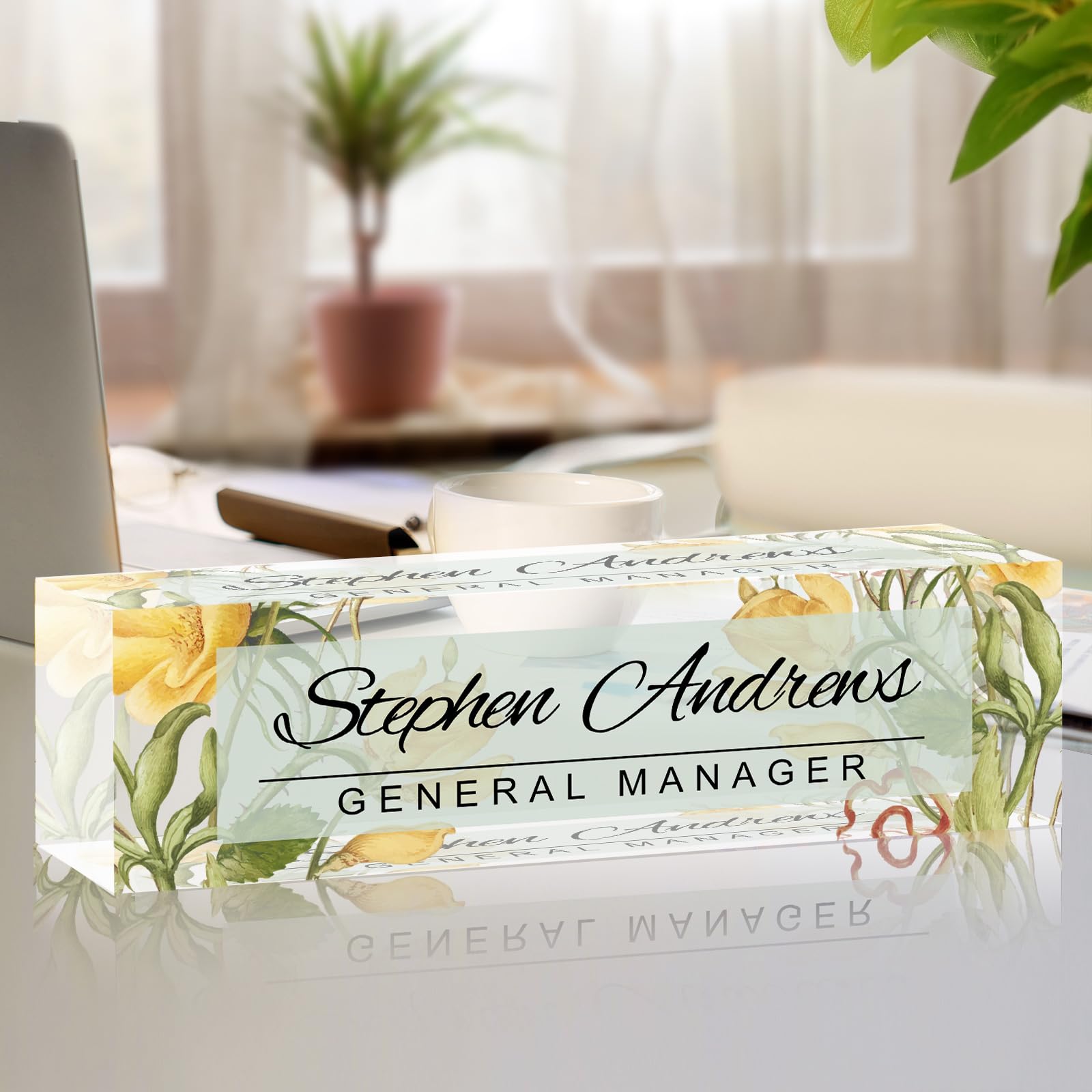 Name Plate for Desk Personalized Office Acrylic