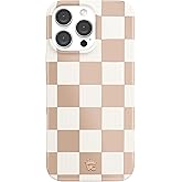 VELVET CAVIAR Checkered Phone Case for iPhone 16 Pro Max for Women - Compatible with MagSafe [10ft Drop Tested] - Girly Cute Protective Designer Cover - Nude Neutral Aesthetic