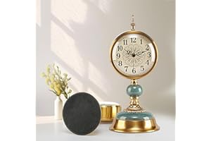 amusediy Victorian Vintage 6-Inch Mantel Clock, Antique Anniversary Clock with Ceramic and Metal Body, Retro Mini Grandfather Clock, Silent Desk Clock for Living Room Décor.