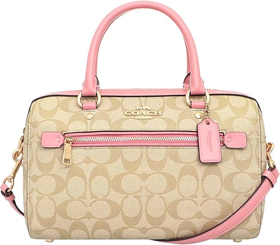 Amazon コーチ Coach バッグ ショルダーバッグ F607 607 ライトカーキ バブルガム シグネチャー ローワン サッチェル レディース アウトレット品 ブランド 並行輸入品 ショルダーバッグ