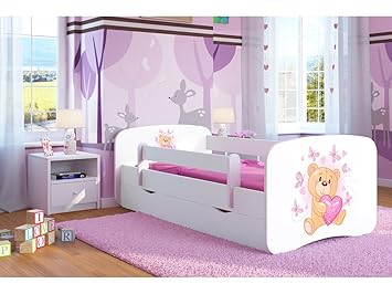 Kocot Kids Kinderbett Jugendbett 70x140 80x160 80x180 Weiß mit Rausfallschutz Matratze Schublade und Lattenrost Kinderbetten 