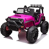 uenjoy kids ride on cars 12v electric with remote control 2 speed pink