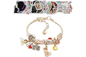 ARZASGO Singer TS Bracelet, DIY Charm Jewelry Bracelet with 50Pcs Music Theme Stickers for Fans Gifts