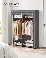 SONGMICS Clothes Wardrobe Portable Fabric Wardrobe 2 Hanging Rails 140x43x174 view 2