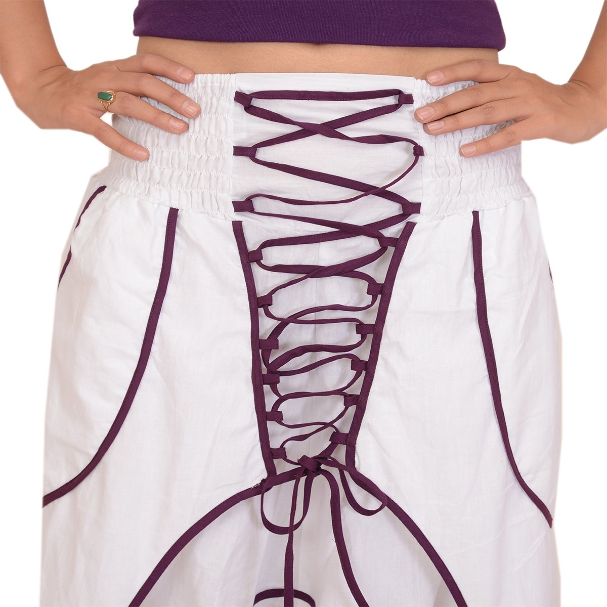 sns yoga cotton afgani yoga trouser for women (white)