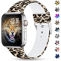 Floral Bands Compatible with Apple Watch Band 38mm/40mm/42mm/44mm, Soft Silicone Fadeless Pattern Printed Replacement…