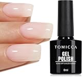 TOMICCA Milky White UV LED Gel Polish 8ml for French Nail Design, Soak-Off