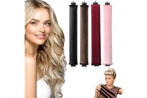 LYZAILHB Heatless Hair Curler,Overnight Heatless Curls Blowout Rods Headband for All Hair Types,Flexi Rods with Hook,No Heat Curls to Sleep for Curl Rods,Women Long Hair Styling Tools (4PC,4 Colors)