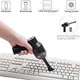 Ehoyal Keyboard Cleaner Mini Vacuum Cleaner Cordless Air Duster Powerful Suction Portable USB Rechargeable Handheld for Computer, Desktop, Laptop,Piano, Car, Pet House, Hair, Crumbs