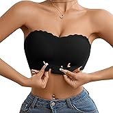 Viwedo Women's Strapless Bra Front Closure Wireless Bralette Petite Bandeau Bra