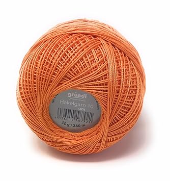 Gründl Häkelgarn 10 Brandneu, Filethäkelgarn, 100% Baumwolle (mercerisiert, gasiert, gekämmt), 50 Gramm Knäuel = 280 Meter LL