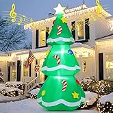 GOOSH 10.5 FT Christmas Inflatables Tree with Built-in Music Box & LEDs Outdoor Decorations Blow Up Tree Yard Decoration for Xmas Holiday Party Indoor Garden Lawn Decor