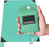 Odoland Outdoor Pocket Travel Blanket Beach Mat Waterproof Sand Proof 63x43