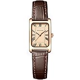 HOLSTOUR Watches for Women Fine Leather Watch Rectangular Case Roman Numeral Dial Water Resistant