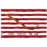 Anley Fly Breeze 3x5 Foot First Navy Jack Flag - Vivid Color and Fade Proof - Dont Tread On Me Flags Polyester with Brass Grommets 3 X 5 Ft