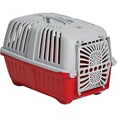 Spree by Midwest 19-Inch Travel Carrier, Red, Fits Pets up to 10 lbs | Hard-Sided Pet Carrier, Plastic Door, Ventilated Design, Locking Tabs, Easy Assembly