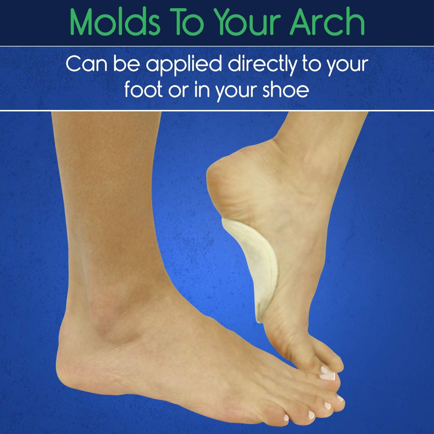ViveSole Arch Support Pads (6 Pairs) Adhesive Felt Foot Insert - Men Women - for Shoes, Sandals, Flip Flops, Boots, High Heels, Flat Feet, High Arches, Plantar Fasciitis: Health & Personal Care