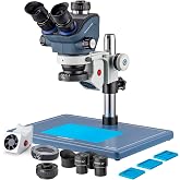 Kaisi Professional Stereo Microscope,Trinocular Microscope for Soldering,7X-50X Magnification and WF10x23 Wide Field Eyepiece