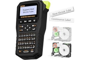 SUPVAN G15M Mini Portable Label Maker Machine with Heat Shrink Tube, Rechargeable 1200mAh Battery Thermal Transfer Printer, Compatible with Multi-Type Label, Home, Garage, Office & Outdoor