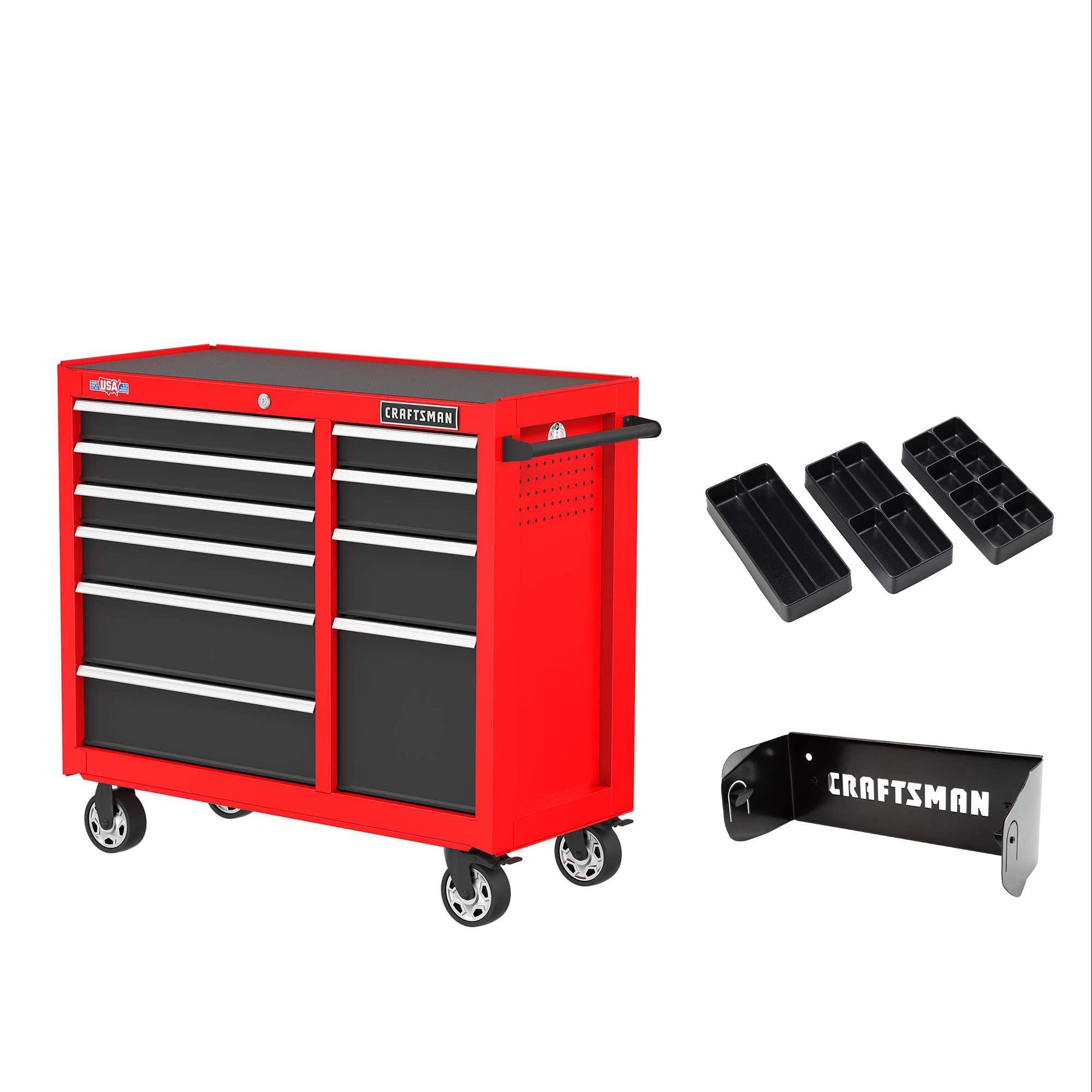 Photo 1 of CRAFTSMAN 41" Rolling Tool Chest, 10-Drawer Steel Tool Cabinet with Drawer Trays and Paper Towel Holder (CMST341102RB)