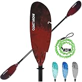 WONITAGO Angler Kayak Paddle, Adjustable Carbon Fiber Fishing Kayak Oar | Lightweight and Floating Kayaking Paddle, Equipped with Paddle Leash, 230-250 cm/90-98 in