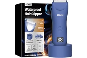 ENSSU Manscape Body Hair Trimmer for Men, IPX7 Waterproof Groin & Pubic Hair Trimmer with Ceramic Blade & Light, Rechargeable Electric Ball Trimmer for Men, Wet or Dry Use Body Groomer for Legs/Chest
