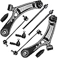 Detroit Axle - 10pc Front End Control Arms Kit for 07-13 Suzuki SX4 w/ 16mm Coarse Threads, Lower Control Arms w/Ball Joint Tie Rods Sway Bars Boots 2007 2008 2009 2010 2011 2012 2013 Replacement