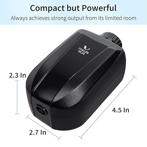 Uniclife Aquarium Air Pump Adjustable Quiet Oxygen Aerator Pump with Air  Stone Airline Tubing Check Valve and