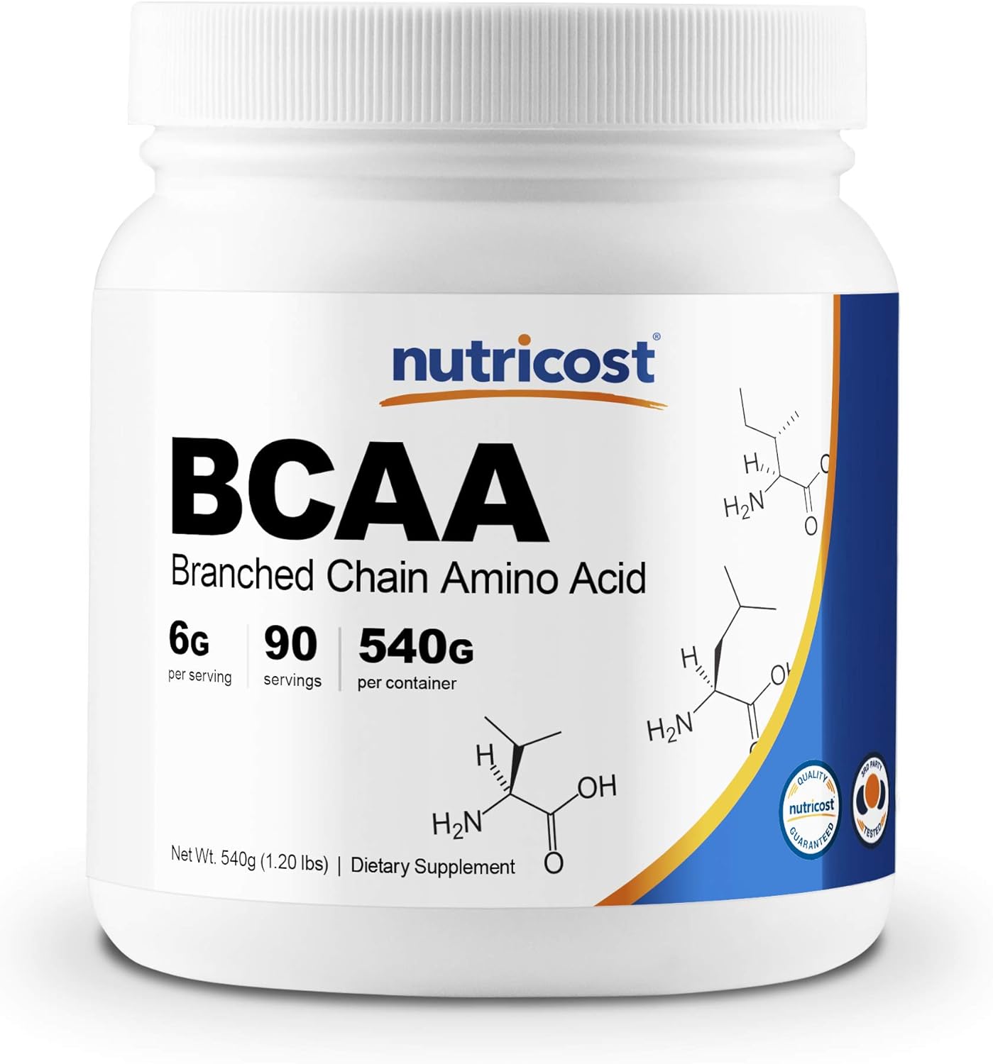 Nutricost BCAA Powder 2:1:1 (Unflavored) 90 Servings - High Quality Branched Chain Amino Acids: Health & Personal Care