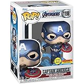 Funko POP! Marvel Avengers Endgame Captain America with Broken Shield & Mjolnir (Glow in The Dark & Metallic), Exclusive