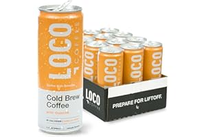 LOCO LIFE BREW Loco Coffee Oat Milk Latte Cold Brew Coffee [Vanilla Honey] 11 Ounce Can, 12 Count | Medium Roast, 180mg Caffeine | Gluten Free and Dairy Free | Low Sugar, Low Calorie Iced Coffee