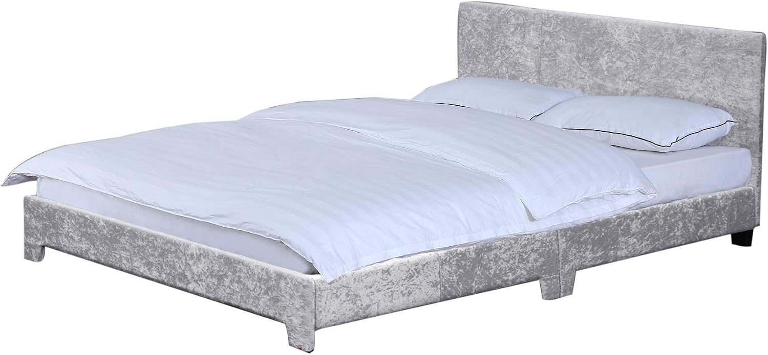 Vida Designs Victoria Bed, Bed Frame Upholstered Fabric Headboard Bedroom Furniture (King Size (5 Foot) - Image 3