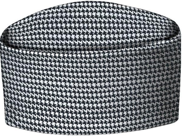 Checked Chefs HAT, Round Skull Cap, Houndstooth Print,Unisex, Polycotton, S,M,L,XL. INS13H