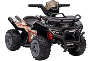 Aosom Kids Ride-on ATV Four Wheeler Car 6V Battery Powered Motorcycle with Music for 18-36 Months, Black