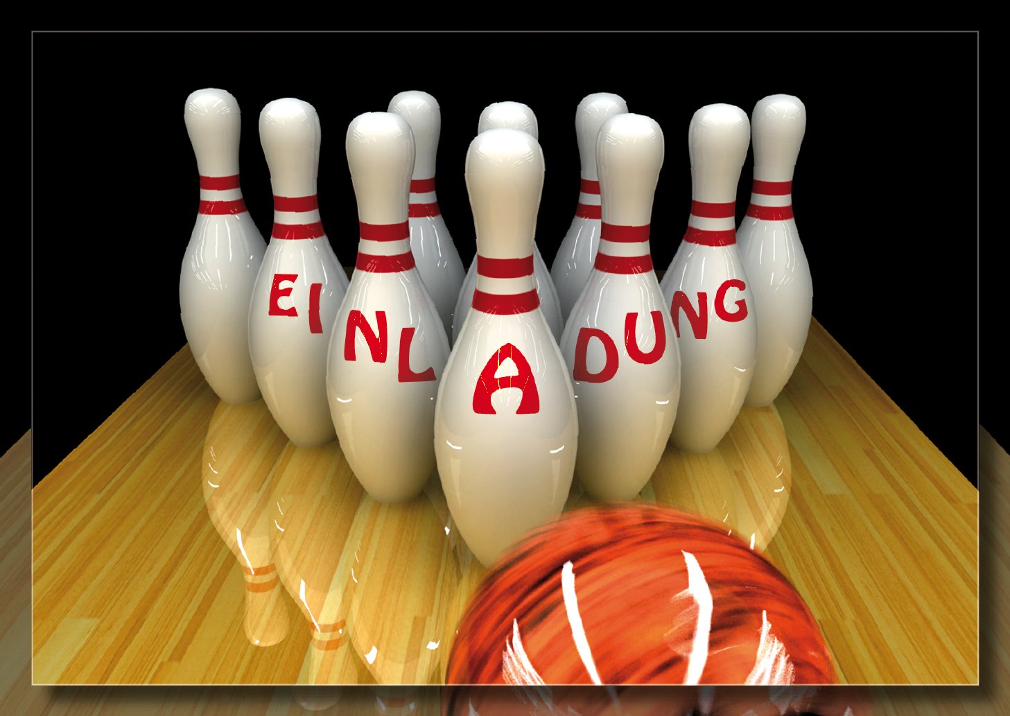 EDITION COLIBRI 10 Bowling Invitations: Birthday Invitations for Children, Girls/Boys, Set of 10, Bowling Invitation Cards for Children's Birthday Party or Bowling / Bowling Evening (10961)