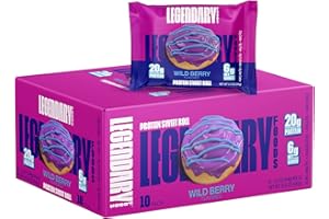 Legendary Foods Cinnamon Roll 22g Protein Bars – Gluten-Free, Low Carb Meal Option – Sweet Zero Sugar Snack, Keto-Friendly – 10-Pack High Protein Pre- or Post-Workout Nutrition Bars Wild Berry