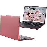 mCover Hard Case ONLY Compatible for 2024-2025 14" Lenovo ThinkPad T14 Gen 5 / Gen 6 Windows Notebook PC (with 180° Hinge, NOT Fitting Any Other Lenovo Models)- Red